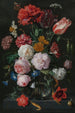 Still life with flowers in a glass vase - Jan Davidsz de Heem — framed artwork on a wall