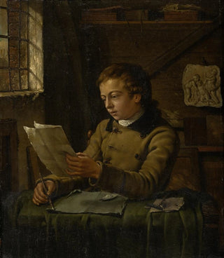 Jan Ekels the Younger - A Young Draughtsman at Work in His Studio.webp