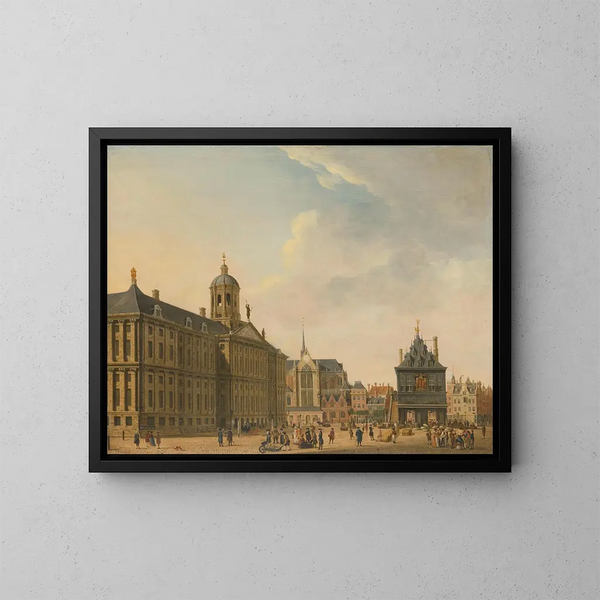 Vista del Damm en Ámsterdam - Jan Ekels el Viejo — cuadro enmarcado en la pared