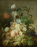 Naturaleza muerta con flores y frutas - Jan Evert Morel — vista de la obra