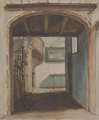Jan Fabius Czn - Interieur met doorkijk naar trap.webp