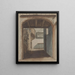 Interior painting with view of the stairs - Jan Fabius Czn. — framed artwork on a wall