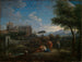 Classic landscape painting near Rome with a view of the Vatican Belvedere - Jan Frans van Bloemen — artwork view
