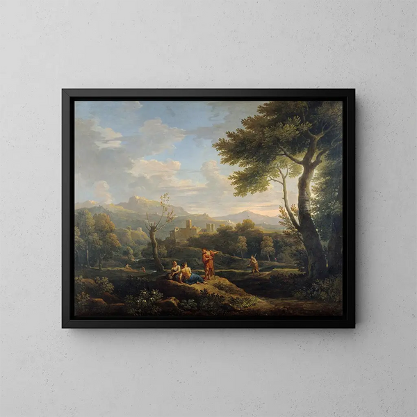Paisaje de Italia - Jan Frans van Bloemen — cuadro enmarcado en la pared