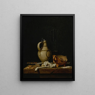 Jan Fris - A Still Life With A Stoneware Jug A Glass Of Beer Playing Cards And Smokers Requisites.webp