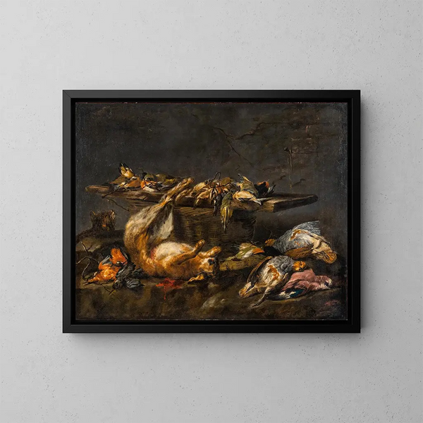 naturaleza muerta de caza - Jan Fyt — cuadro enmarcado en la pared