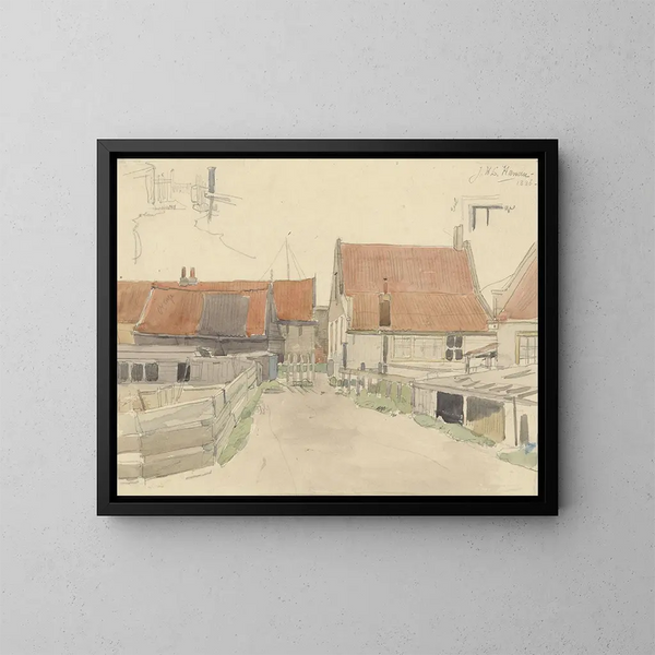 Casas en el barrio de Vinkenbuurt en Ámsterdam - Jan H.L. Hanau — cuadro enmarcado en la pared