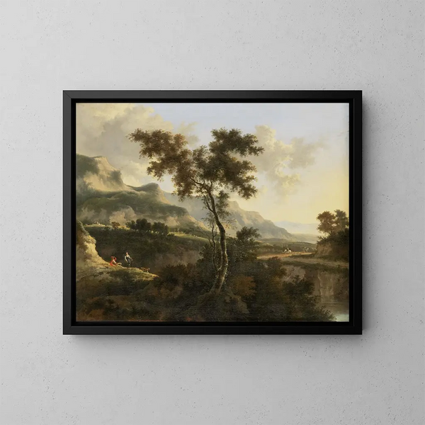 Paisaje montañoso - Jan Hackaert — cuadro enmarcado en la pared