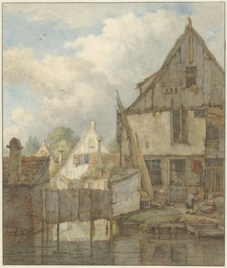 Jan Hulswit - Vervallen huizen aan het water.webp