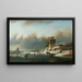 Skaters on a Canal - Jan Jacob Coenraad Spohler — framed artwork on a wall