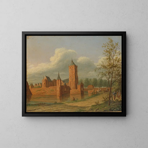 Castillo de Batestein cerca de Vianen - Jan Jacob Teyler van Hall — cuadro enmarcado en la pared