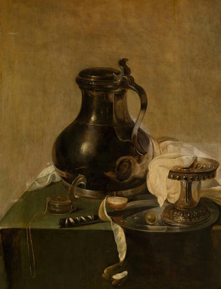 Jan Jansz den Uyl - Still Life with a Pewter Flagon.webp