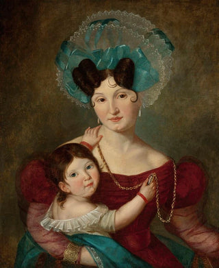 Jan Krzysztof Damel - Portrait of Maria Anna Rawicz 18071887 with her son Ja.webp