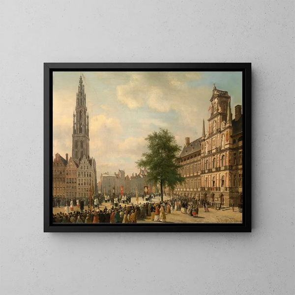 Procession sur la Grand-Place d'Anvers - Jan Michiel Ruyten — framed artwork on a wall