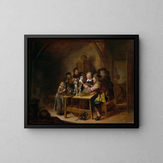 Jan Miense Molenaer - Peasants Teaching a Cat and Dog to Dance.webp