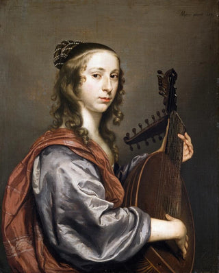 Jan Mijtens - Portrait of a Lady Playing a Lute.webp