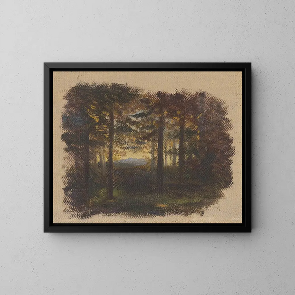 En los bosques antes de la puesta del sol - Jan Nowopack — cuadro enmarcado en la pared