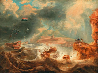 Jan Peeters the elder - A Shipwreck Off A Rocky Coast.webp