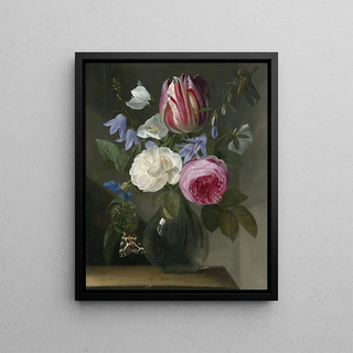 Jan Philips van Thielen - Roses and a Tulip in a Glass Vase.webp