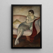 Retrato de una dama en un sofá - Jan Rudnicki — cuadro enmarcado en la pared