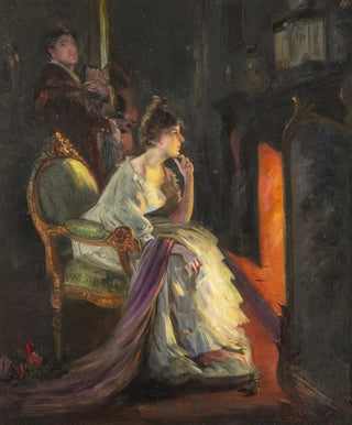 Jan Skramlk - A Girl by the Fireside.webp