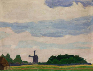 Jan Stanislawski - Landscape with a windmill.webp