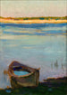 Pequeño barco en el río - Jan Stanisławski — vista de la obra