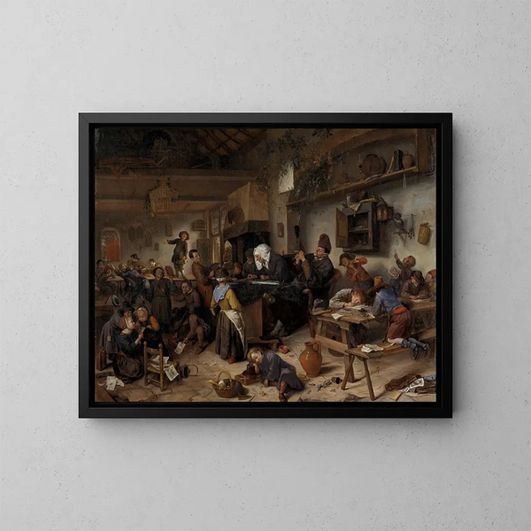 A school for boys and girls - Jan Steen — framed artwork on a wall
