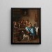 Los niños enseñan a un gato a bailar, una lección conocida como « lección de danza » - Jan Steen — cuadro enmarcado en la pared