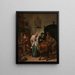 interior con una mujer alimentando a un loro conocido como La jaula de los loros - Jan Steen — cuadro enmarcado en la pared