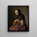 Mujer tocando el laúd - Jan Steen — cuadro enmarcado en la pared