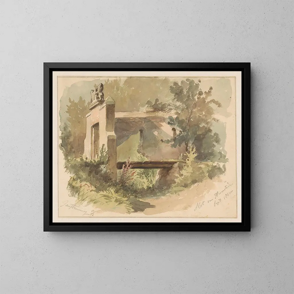 Rune Painting of Heemstede Castle - Jan Striening — framed artwork on a wall