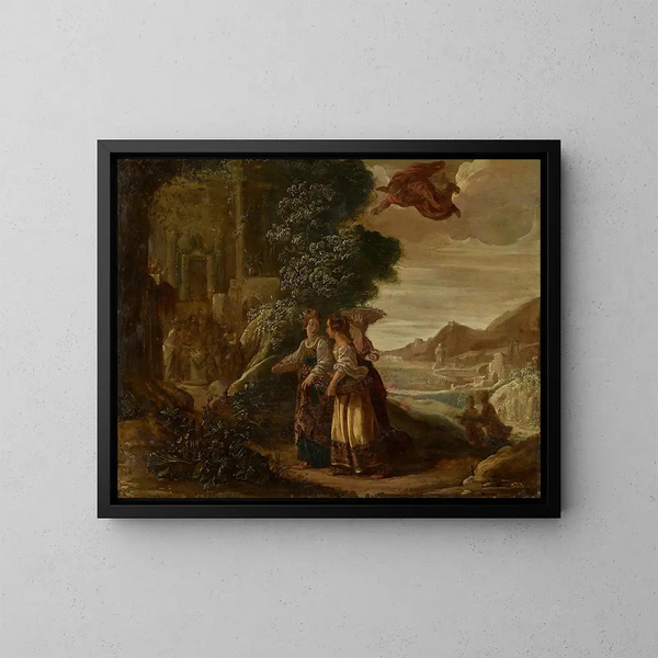 Mercure y Hersé - Jan Tengnagel — cuadro enmarcado en la pared