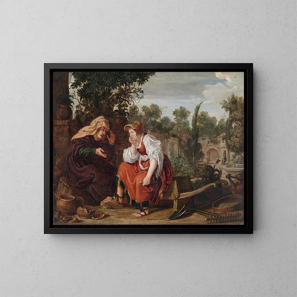 Vertumne y Pomona - Jan Tengnagel — cuadro enmarcado en la pared