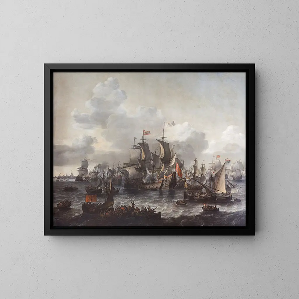 La batalla de la mar del Norte 1573 - Jan Theunisz Blanckerhoff — cuadro enmarcado en la pared