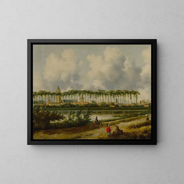 Vista de Gorinchem desde el suroeste - Jan van Kessel el Viejo — cuadro enmarcado en la pared