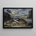 Naturaleza muerta con peces y animales marinos en un paisaje costero - Jan van Kessel el Viejo — cuadro enmarcado en la pared