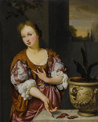 Jan Van Mieris - Vanitas portrait of a young woman.webp
