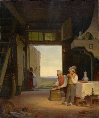 Jan Verhas - Children Blowing Bubbles in the Corridor.webp