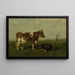 a cow with her calf in a meadow - Jan Vrolijk — framed artwork on a wall