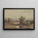 Landscape painting with river and cows - Jan Vrolijk — framed artwork on a wall