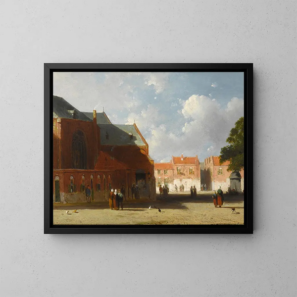 Vista de una ciudad neerlandesa - Jan Weissenbruch — cuadro enmarcado en la pared