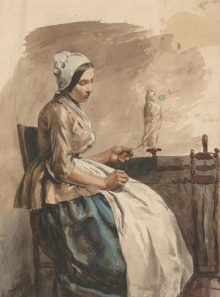 Jan Weissenbruch - Spinnende jonge vrouw.webp
