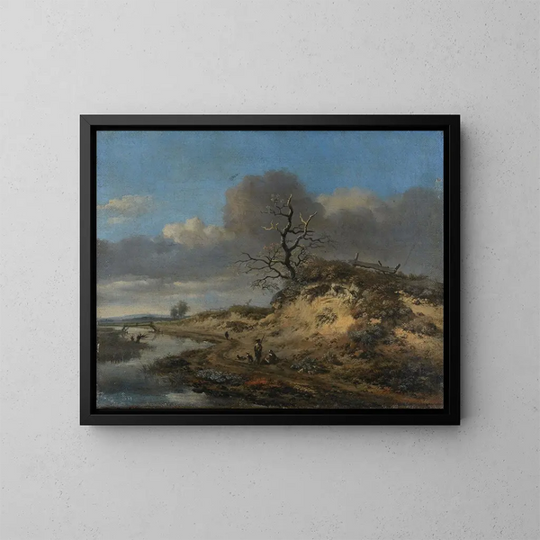 Paisaje de dunas con un camino de arena a lo largo de un río - Jan Wijnants — cuadro enmarcado en la pared