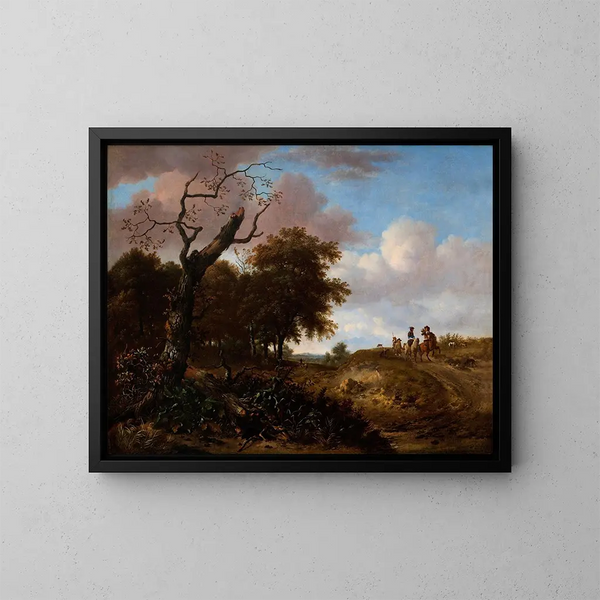 Caza en las dunas - Jan Wijnants — cuadro enmarcado en la pared