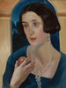 Retrato de una mujer con una manzana - Jan Wydra — vista de la obra