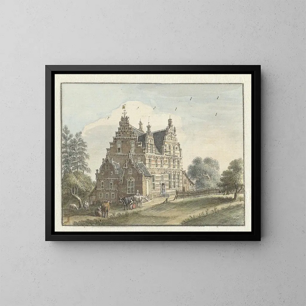 La Casa Den Dam cerca de Zutphen - Jan de Beijer — cuadro enmarcado en la pared