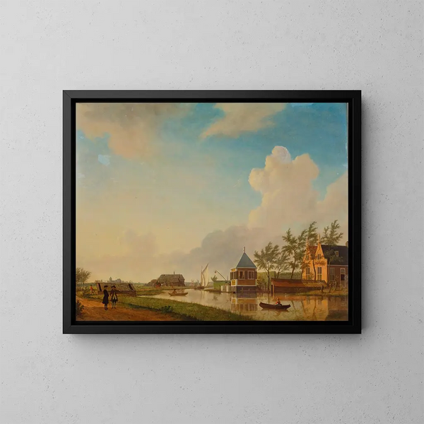 Una vista de Buitenplaats Groeneveld sobre el río Holendrecht entre Ouderkerk aan de Amstel y Abcoude - Jan ten Compe — cuadro enmarcado en la pared