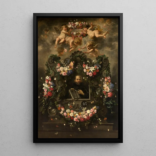 Jan van Balen - Saint Ignatius Surrounded by a Garland of Flowers.webp