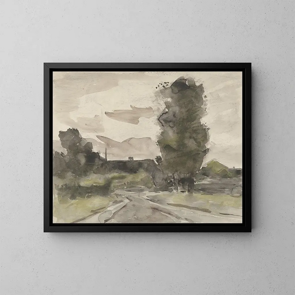 Paisaje con camino - Jan van Essen — cuadro enmarcado en la pared